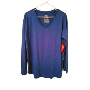 New with tag. Blue long sleeve v-neck top. Size M.